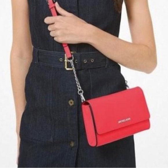 Michael Kors Jet Set Travel Coral Reef 3 in 1 Wrist Clutch Crossbody Bag